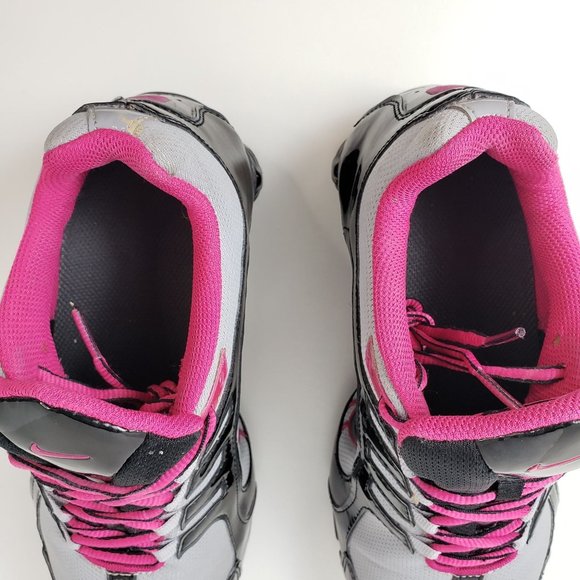 Nike Shox Lace Up Sneakers Black Grey Pink Womens Athletic Casual Shoes Size 7.5 - Picture 4 of 14